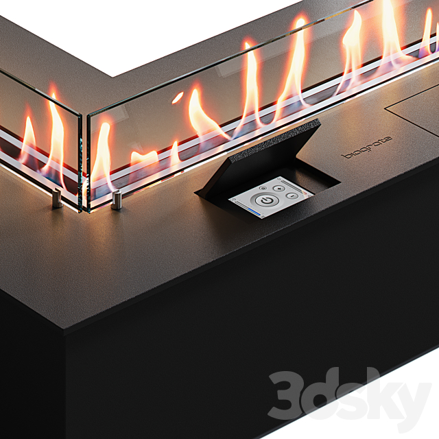 Biofireplaces SmartFire L Corner from Biograte 3DS Max Model - thumbnail 2