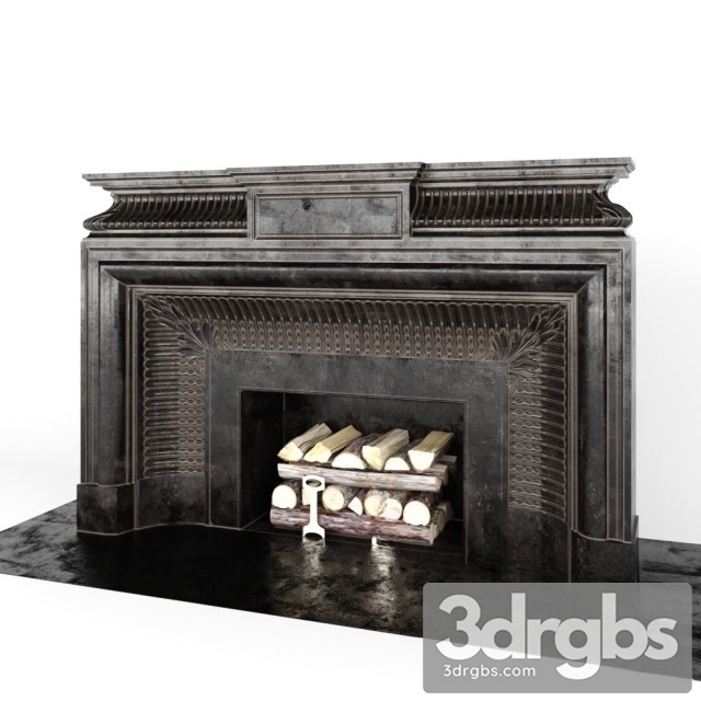 Black Stone Fireplace 3dsmax Download - thumbnail 1