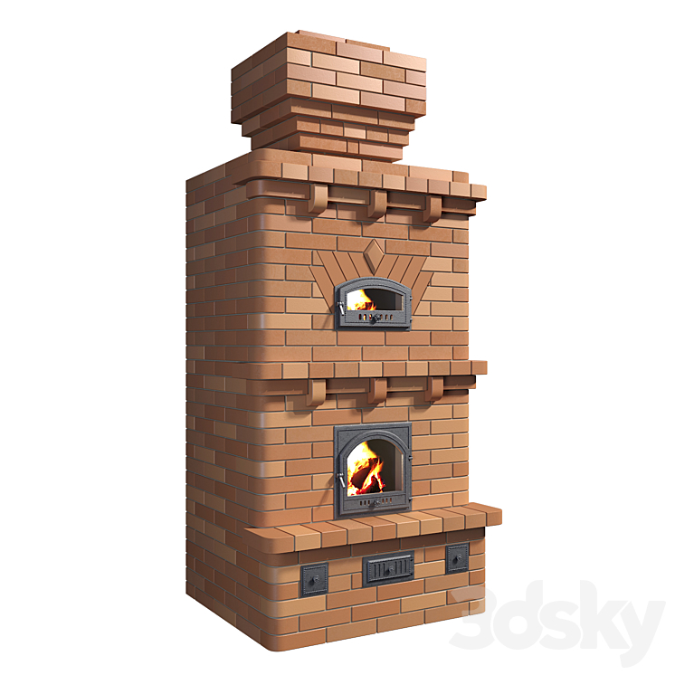 Brick stove 3DS Max - thumbnail 1