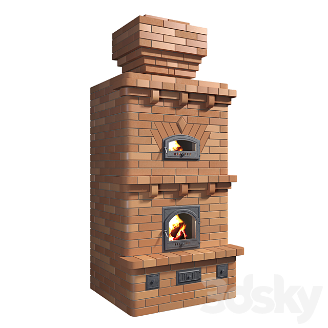 Brick stove 3DSMax File - thumbnail 1