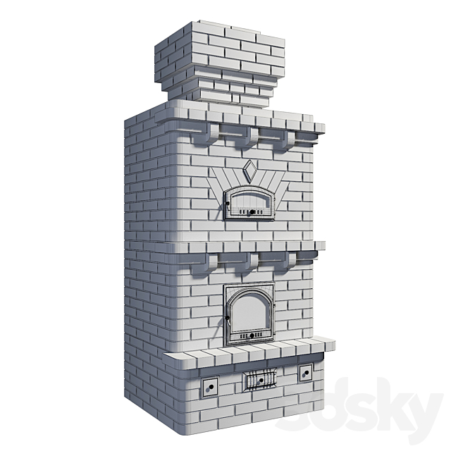 Brick stove 3DSMax File - thumbnail 3