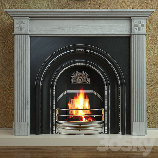 Cast iron fireplace Stovax – DECORATIVE ARCHED 3DS Max Model - thumbnail 2