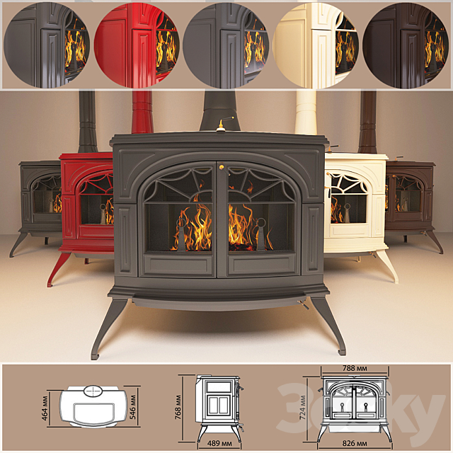 CAST IRON stove DEFIANT VERMONT CASTINGS (CANADA) 3DSMax File - thumbnail 1