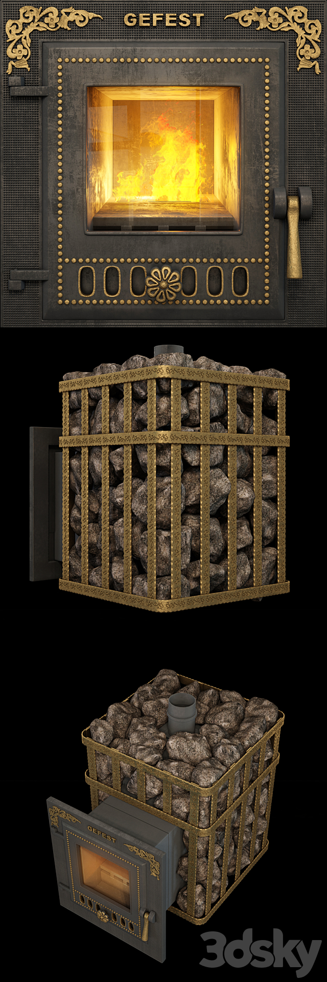 Cast Iron Stove Hephaestus 3DSMax File - thumbnail 2