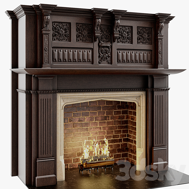 Chimneypieces Renaissance Stock No 11453 3ds Max - thumbnail 2