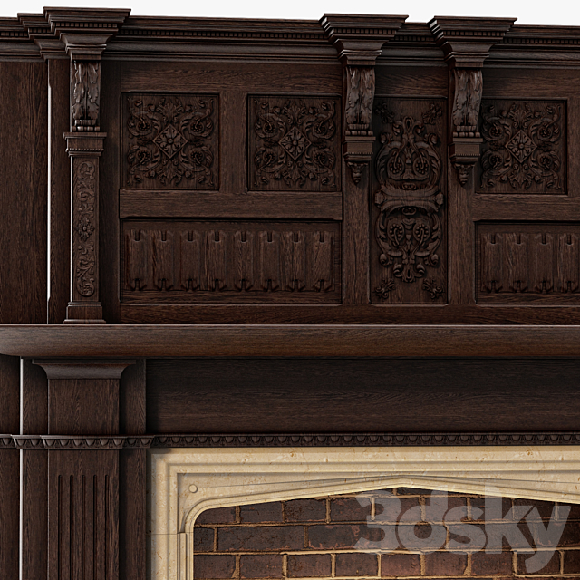 Chimneypieces Renaissance Stock No 11453 3ds Max - thumbnail 3