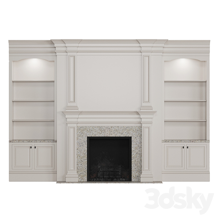 Classic fireplace 3DS Max - thumbnail 1