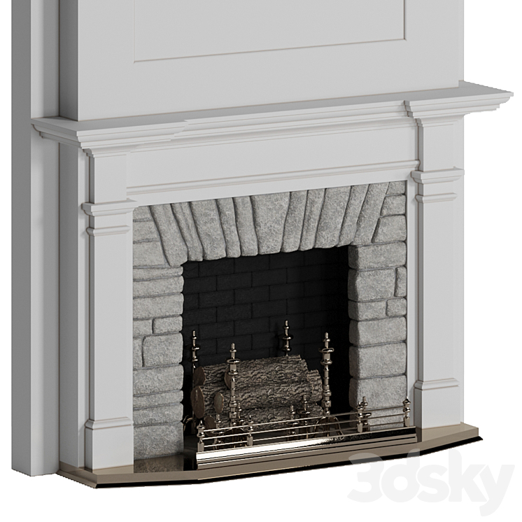 Classic fireplace 3DS Max - thumbnail 2