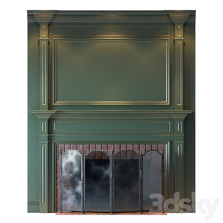 Classic fireplace 3DS Max - thumbnail 1