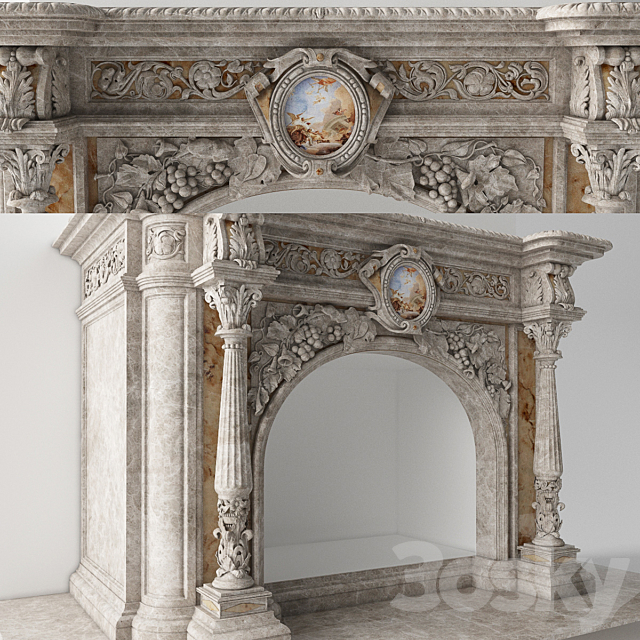 Classic Fireplace 3ds Max - thumbnail 2