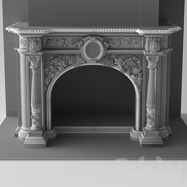 Classic Fireplace 3ds Max - thumbnail 3