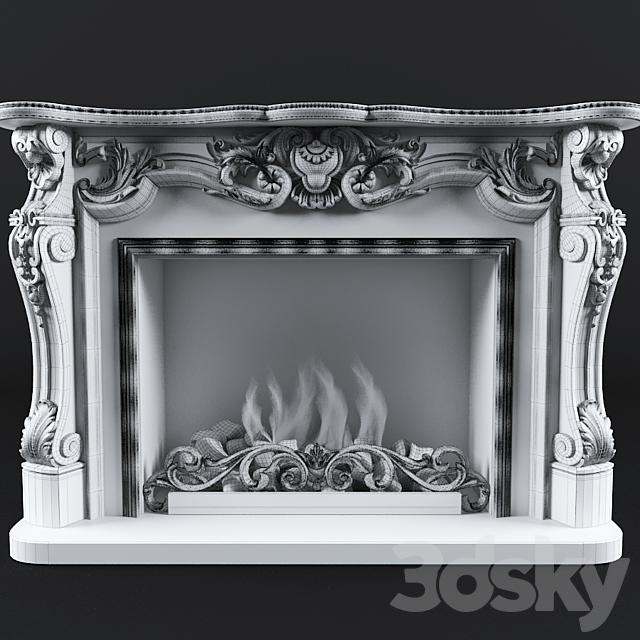 Classic Fireplace 3ds Max - thumbnail 3