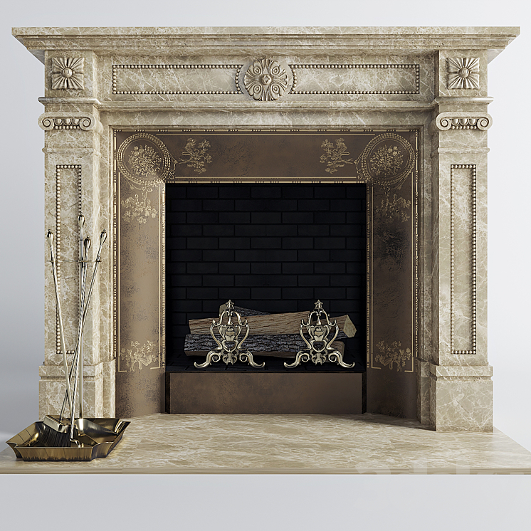 Classic fireplace 3DS Max - thumbnail 1