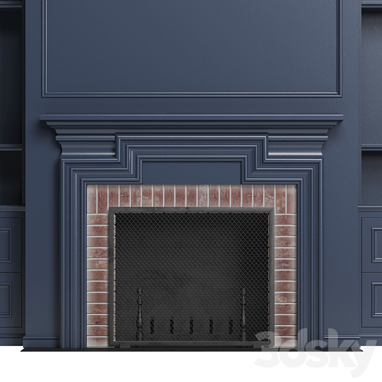 Classic fireplace 3DS Max - thumbnail 2