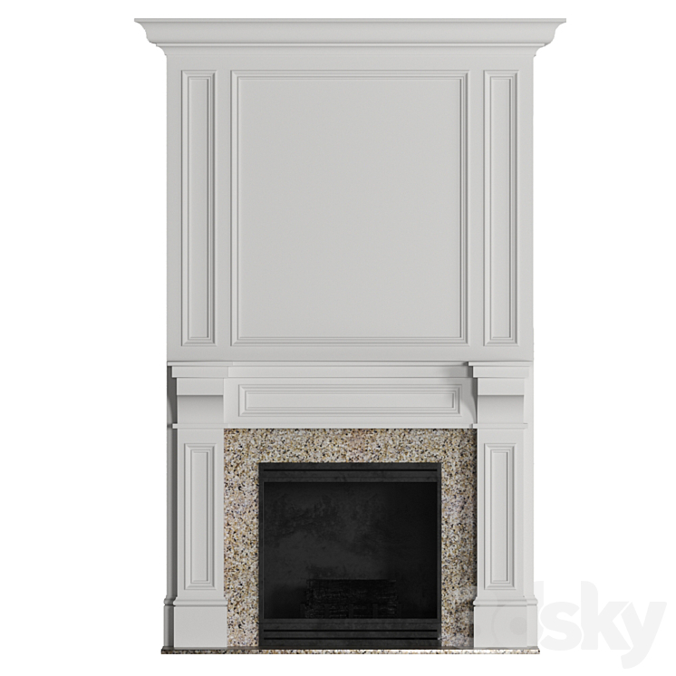 Classic fireplace 3DS Max - thumbnail 1