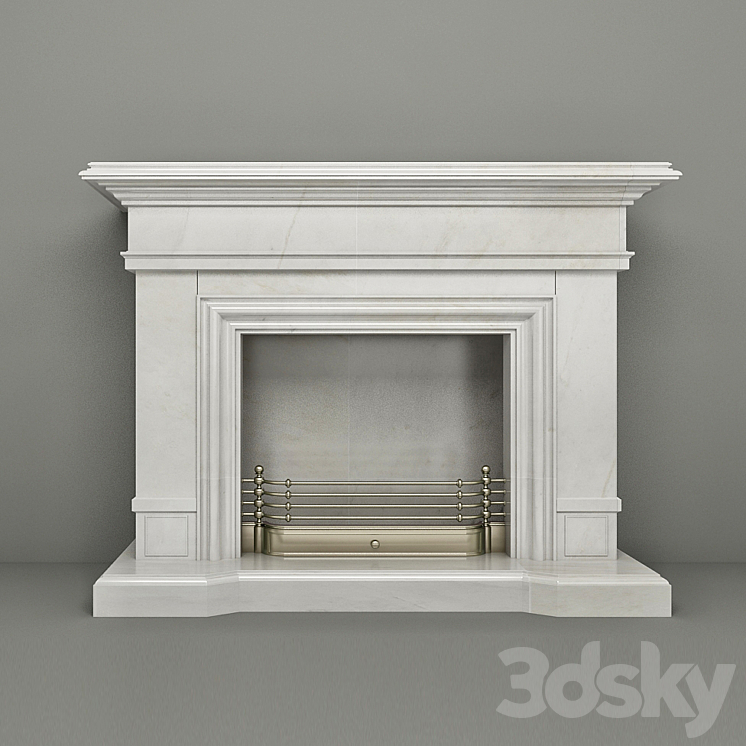 Classic Fireplace 3DS Max - thumbnail 1