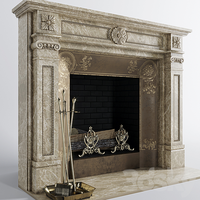 Classic fireplace 3DSMax File - thumbnail 2