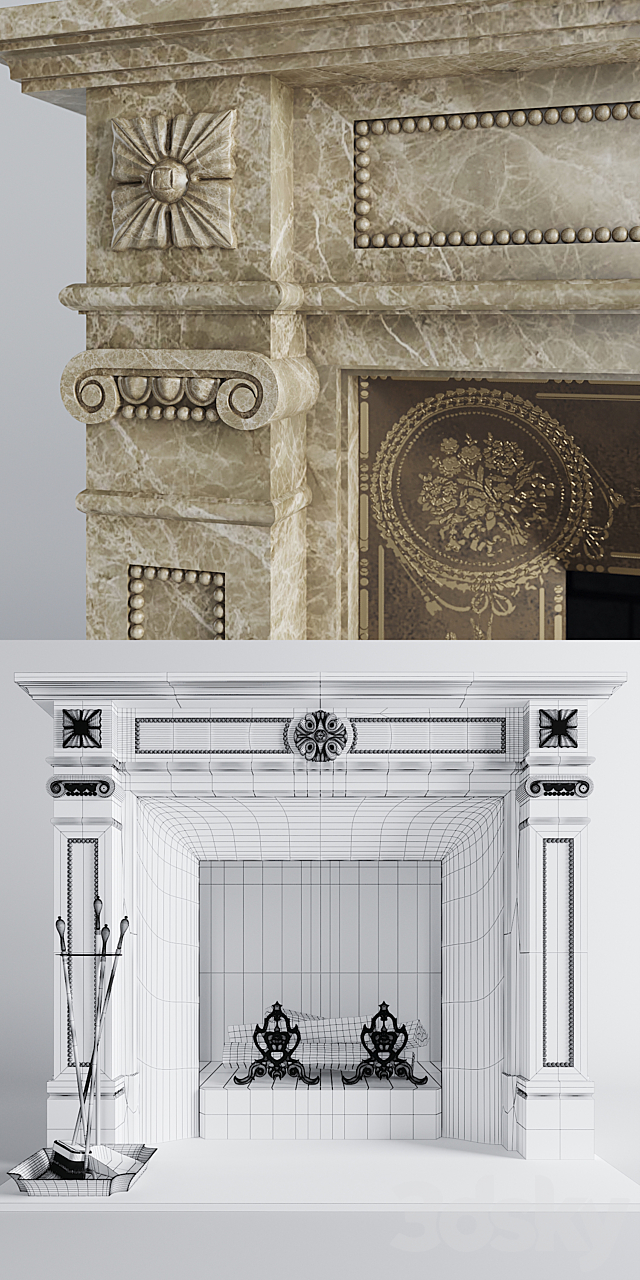 Classic fireplace 3DSMax File - thumbnail 3