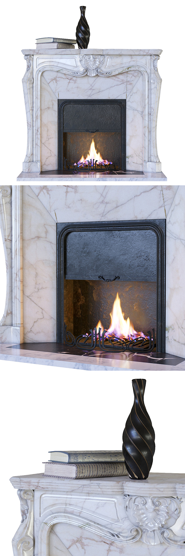 Classic fireplace with decor 3DSMax File - thumbnail 2