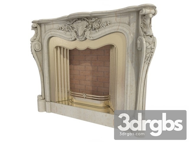 Classic Stone Fireplace 3dsmax Download - thumbnail 1