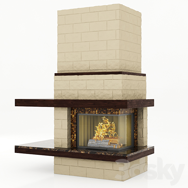 contemporary corner fireplace 3DSMax File - thumbnail 1