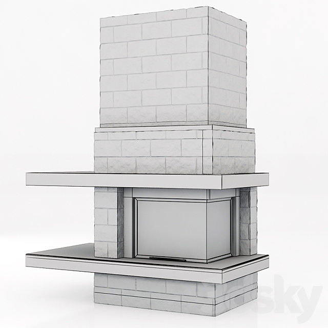 contemporary corner fireplace 3DSMax File - thumbnail 3