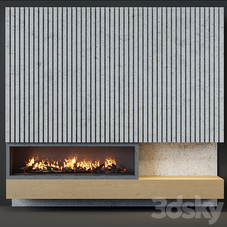 Contemporary fireplace 20 3DS Max - thumbnail 1