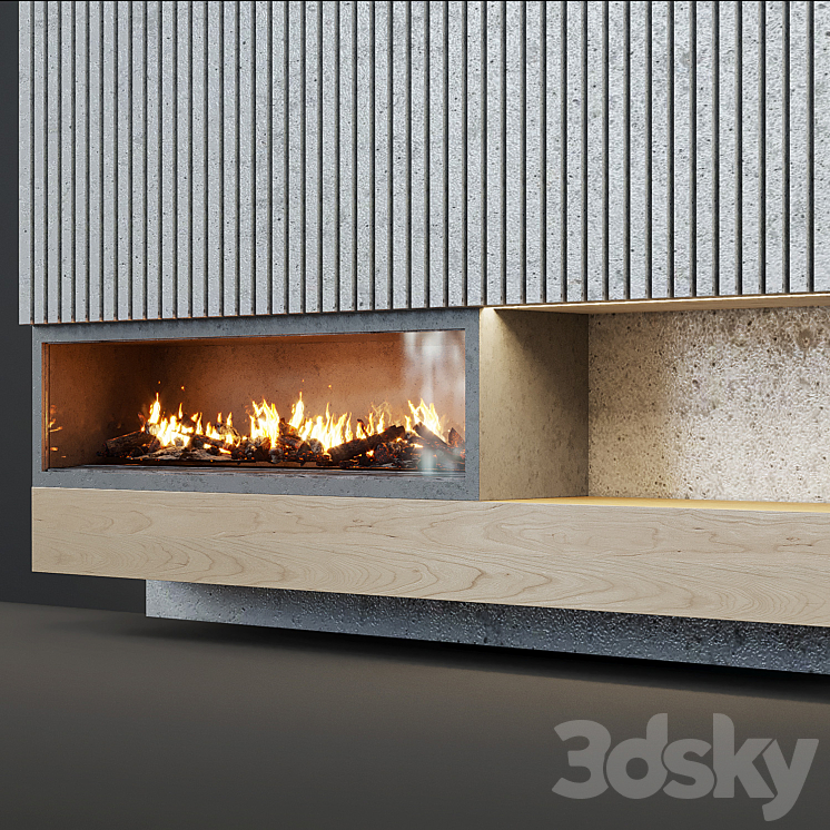 Contemporary fireplace 20 3DS Max - thumbnail 2