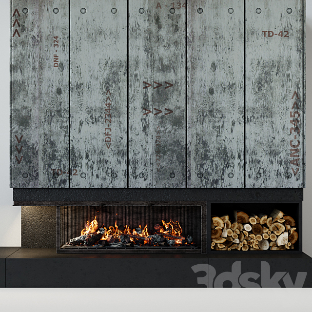 Contemporary fireplace 21 3DS Max Model - thumbnail 2