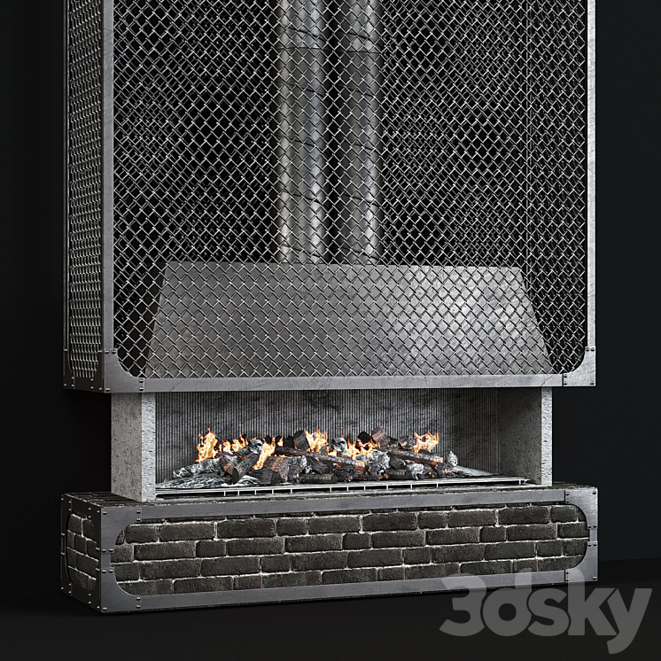 Contemporary fireplace 35 3DS Max - thumbnail 1