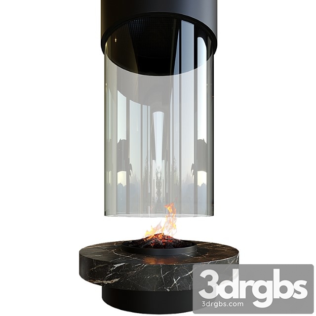 Contemporary fireplace (round) 3dsmax Download - thumbnail 1