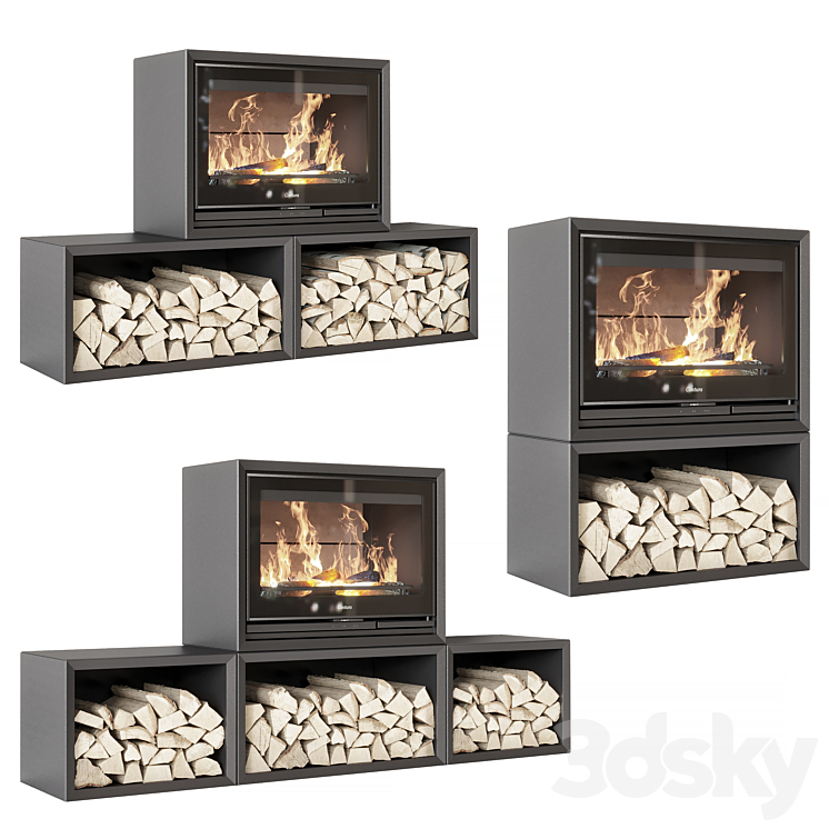 Contura fireplace 3DS Max Model - thumbnail 2