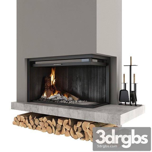 Corner Fireplace 1 3dsmax Download - thumbnail 1