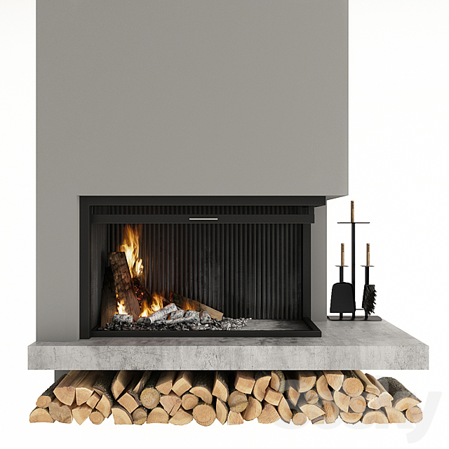 Corner fireplace 3DSMax File - thumbnail 3