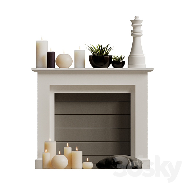 Decorative fireplace 03 3DS Max Model - thumbnail 2