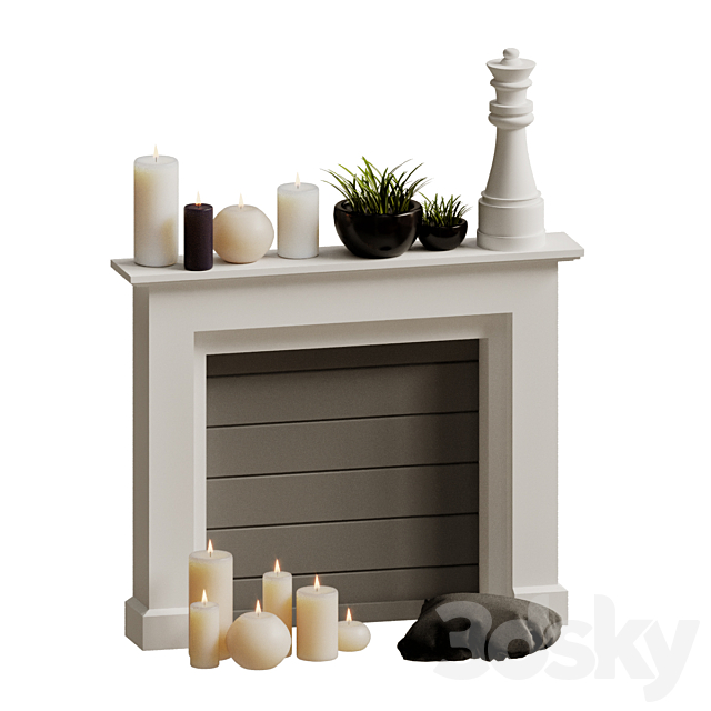 Decorative fireplace 03 3DS Max Model - thumbnail 3