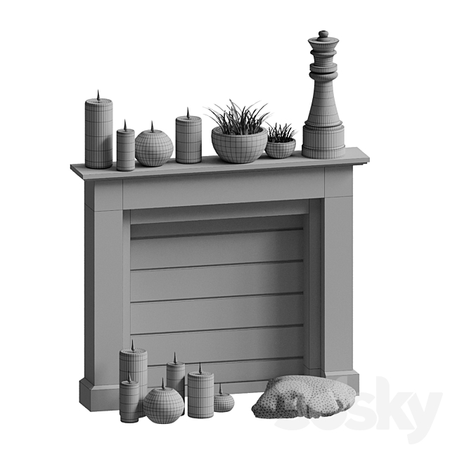 Decorative fireplace 03 3DS Max Model - thumbnail 4