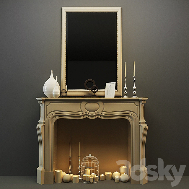 decorative fireplace 3DSMax File - thumbnail 1