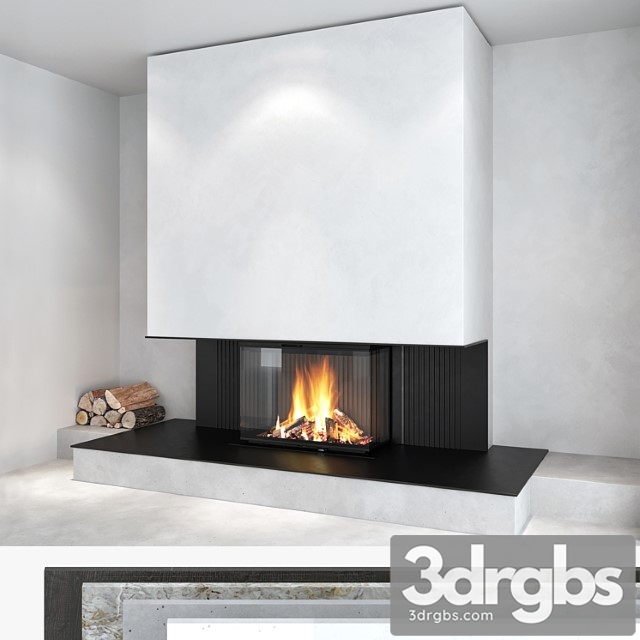 Decorative wall with fireplace set 11 - thumbnail 1