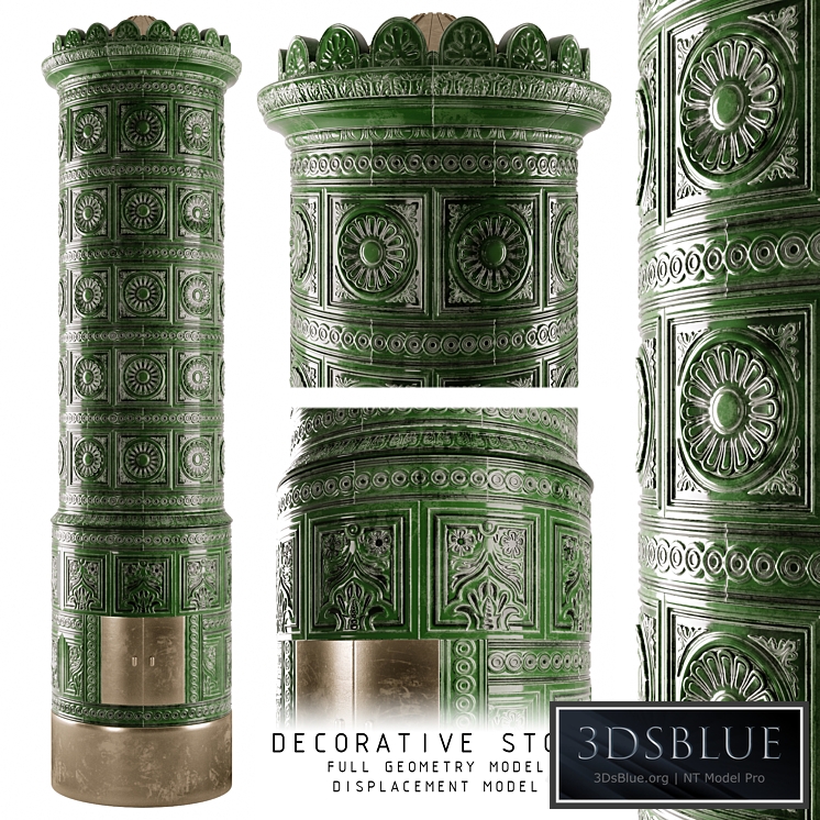 Decorative XIX. century tiled stove 3DS Max - thumbnail 3