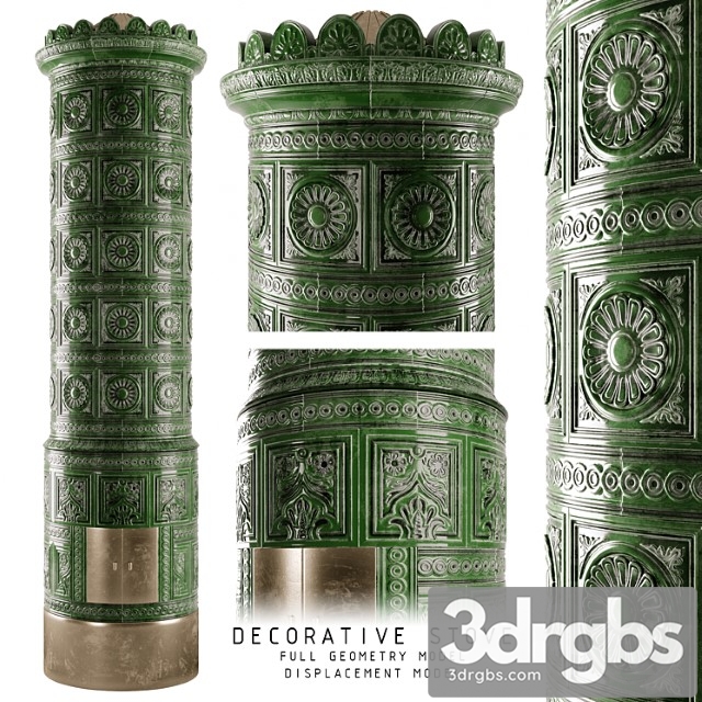 Decorative xix. century tiled stove 3dsmax Download - thumbnail 1