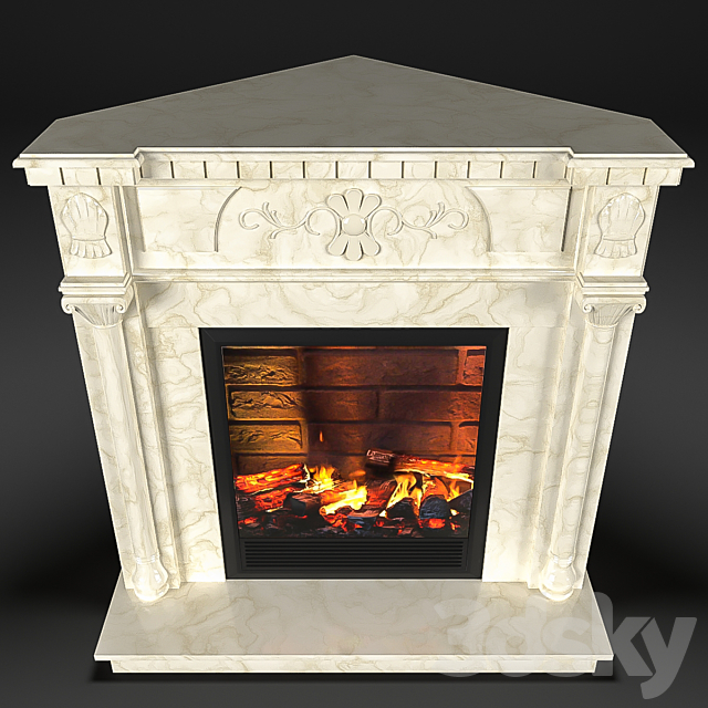 Electric fireplace Dacota Corner 3DS Max Model - thumbnail 2