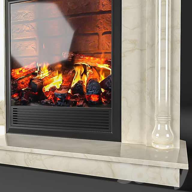 Electric fireplace Dacota Corner 3DS Max Model - thumbnail 3