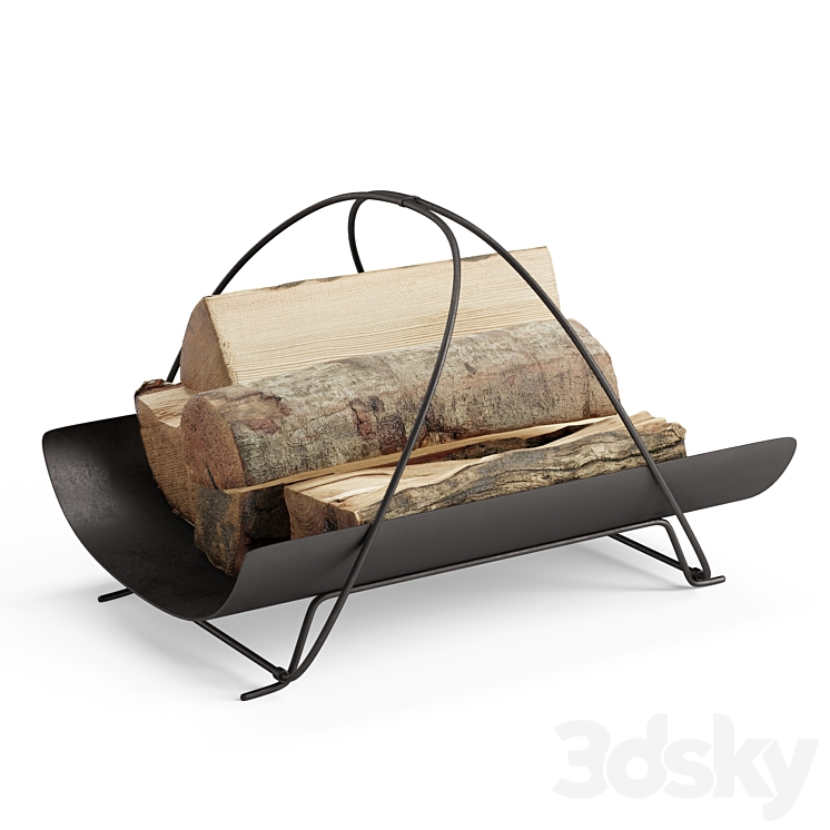 Elspeth Wrought Iron Log Carrier 3DS Max Model - thumbnail 3