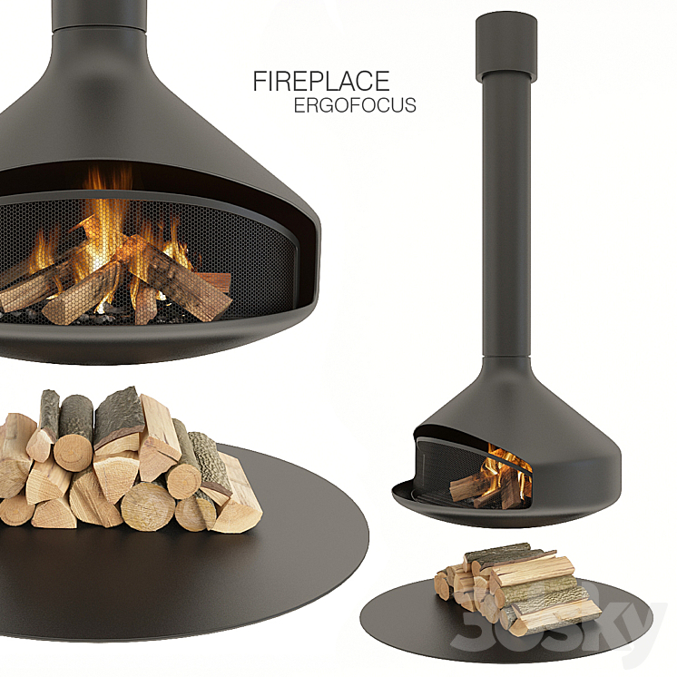 Ergofocus fireplace 3DS Max - thumbnail 1