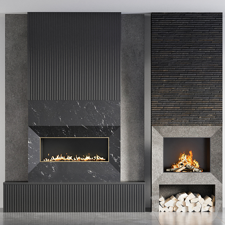 fire place 10 3DS Max Model - thumbnail 1