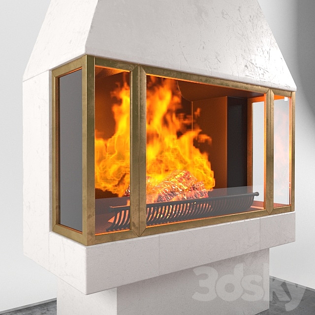 Fire place + 3d fire 3DSMax File - thumbnail 2