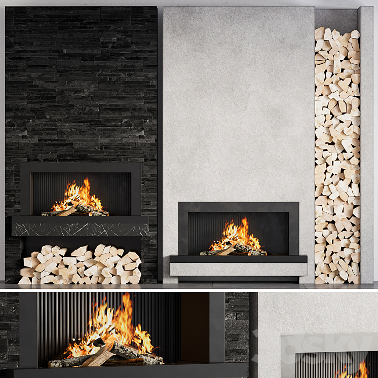 Fireplace 06 3DS Max Model - thumbnail 1