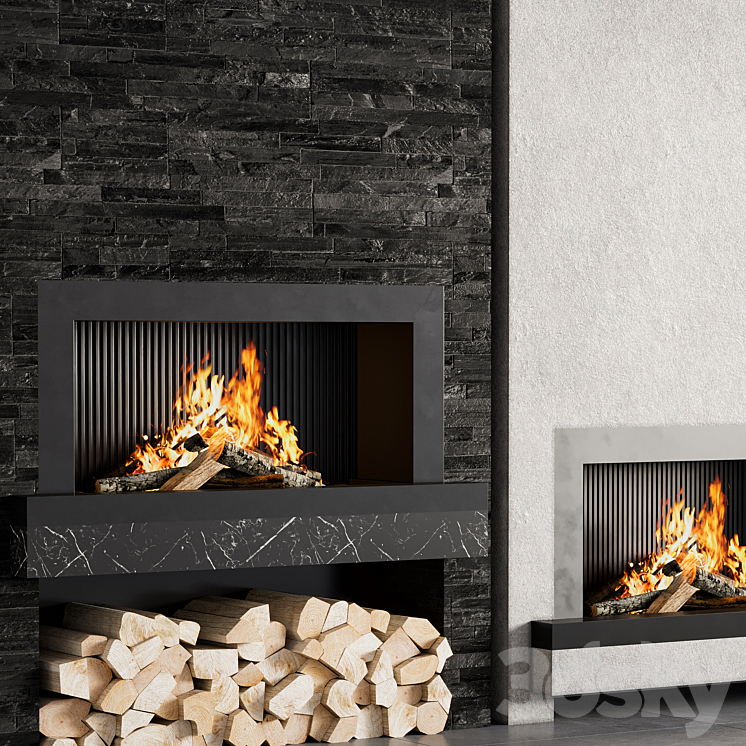 Fireplace 06 3DS Max Model - thumbnail 2