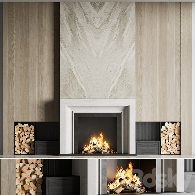 Fireplace 15 3DS Max Model - thumbnail 1